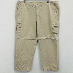 Mens XXL Columbia XCO Cargo Pants Khaki Zip Off Legs 30" Inseam Adjustable Waist